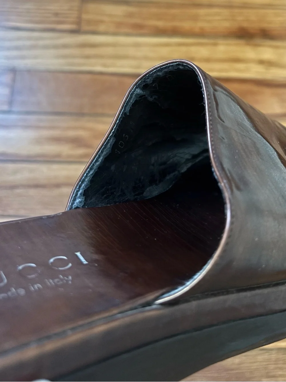 Gucci Brown Leather platform sandals